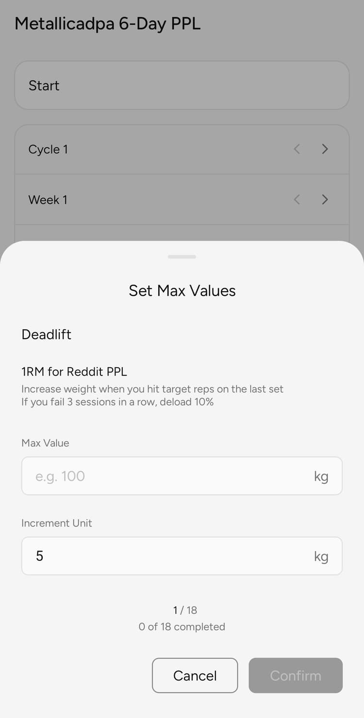 RepCheck Reddit PPL max setup screen